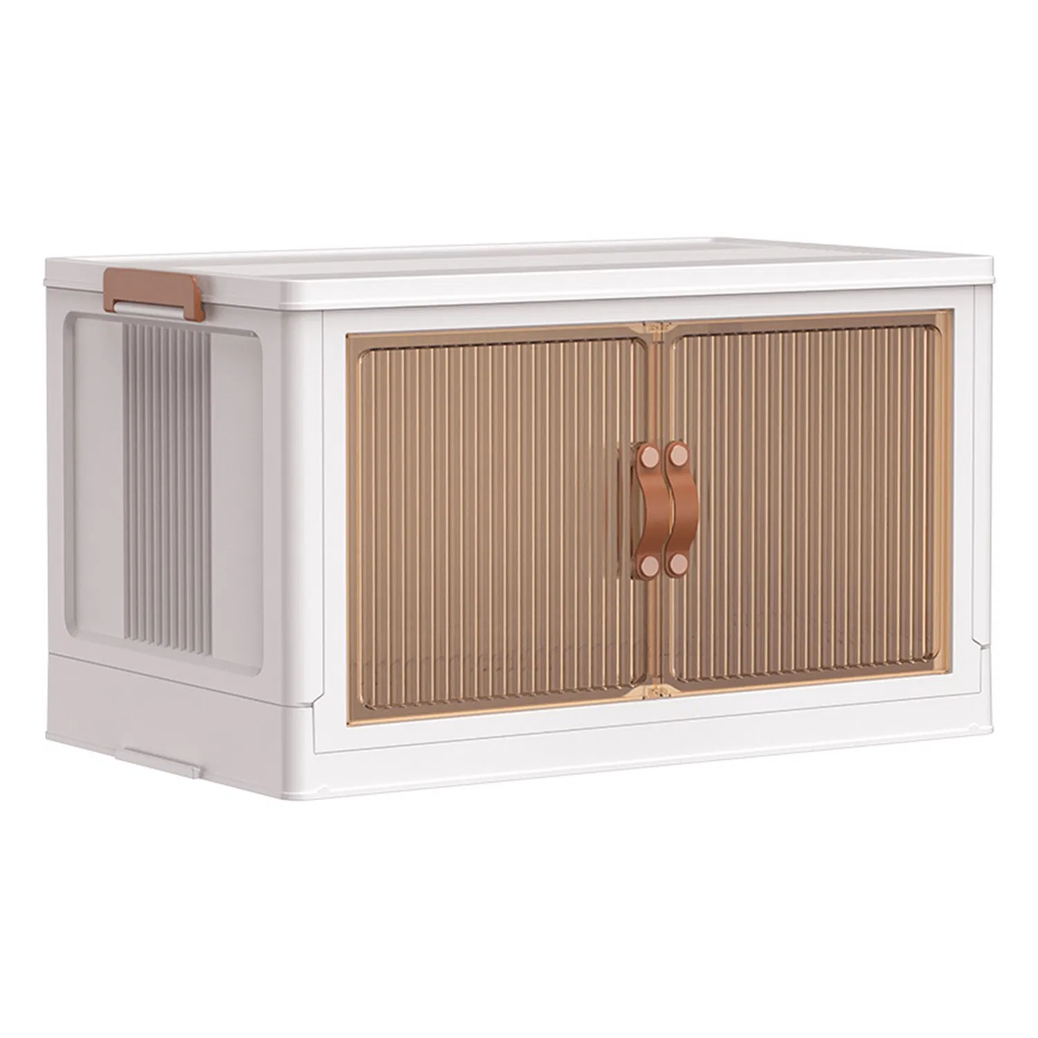 3Pcs Foldable Storage Bins With Lid Front Magnetic Door 